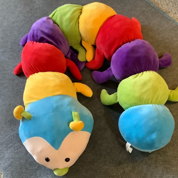 Beverly Hills Teddy Bear Co Jumbo Plush Caterpillar Colorful Stuffed Animal Toy - Picture 2 of 16